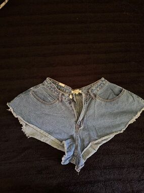 Denim Cutoff Shorts - Light Blue